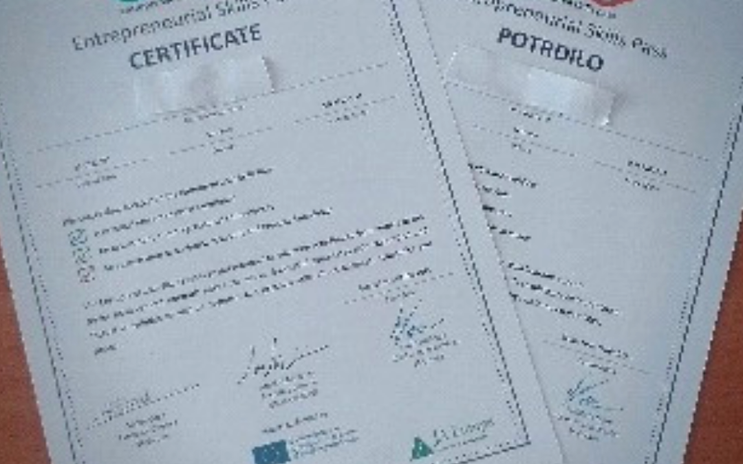 Certifikat podjetniškega znanja – program JA Moje podjetje